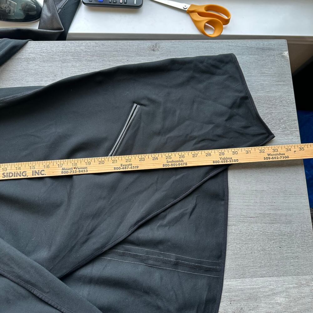 Spanx Faux Leather Convertible Drap Front Jacket Blazer Black XL #50176R - Picture 6 of 9